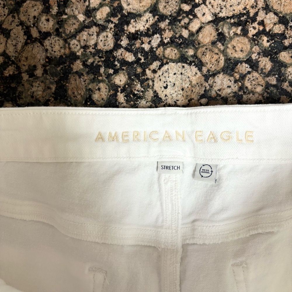 American Eagle Curvy White Mom Short Size 18 Jean Denim Shorts Stretch - Picture 5 of 8